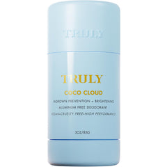 Truly Coco Cloud deodorant bottle offers aluminum-free protection with a fresh coconut-vanilla scent.