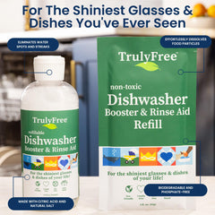 Truly Free refillable bottle in use promotes sustainable kitchen practices.
