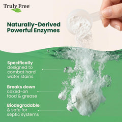 Truly Free powder scoop in bag enables precise dosing.