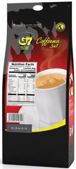 TRUNG NGUYEN LEGEND G7 3in1 ingredients close-up shows convenient single-serve for busy mornings.