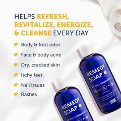 Creamy lather of Truremedy Naturals Tea Tree & Lemongrass for gentle daily cleansing