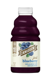 truRoots R.W. Knudsen blueberry juice bottle highlighting organic quality and no added sugar
