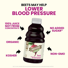 truRoots R.W. Knudsen organic beet juice label showing USDA Organic certification.