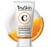 TruSkin vitamin-c-face-cream bottle in use for hydration