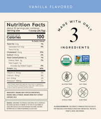 Truvani grass-fed whey cows label highlights hormone-free dairy and ethical sourcing