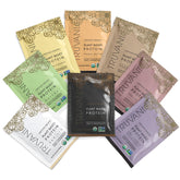 Truvani vegan pea protein sample pack shown with eight convenient servings for busy days.