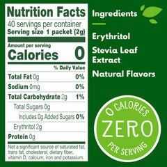 Truvia Original packets with a tea cup offer clean, calorie-free sweetness.
