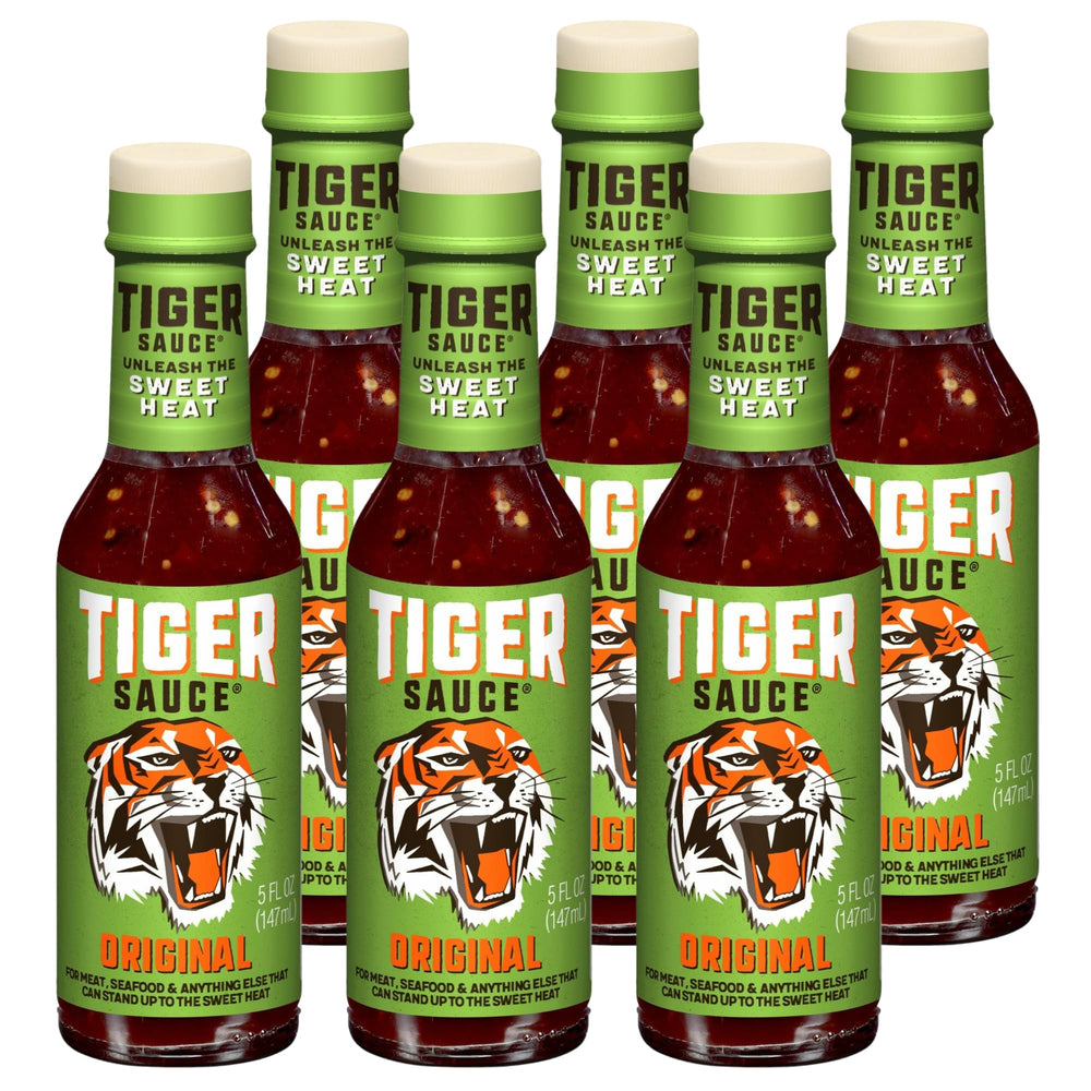 Try Me Tiger Sauce Original bottle in a six-pack for bold meals