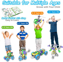 Tsomtto 10-in-1 rotary crane model promotes engineering play and hands-on learning.