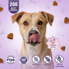 TTLXRL Glucosamine for Dogs chews with chicken flavor appeal to dogs during joint care.
