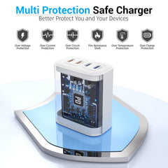 TT&C 40W USB-C charger block back view showing power distribution and safety features