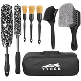 TTRCB 8-Pc Wheel Brush Set Display for organized car cleaning