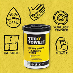 Tub O' Towels TW90 removing grease and tar from a tough stain.
