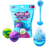 Tub Works Super Goo Bath Slime Bombs pack shot for colorful bath time fun for kids.