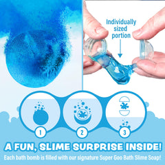 Tub Works surprise-inside slime soap open demonstrates the gooey reveal appeal.
