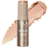 TULA Spresso Americano eye balm stick in compact pack for on-the-go hydration.
