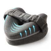 TULARIS memory foam knee pillow between legs supports hip alignment for side sleeping.