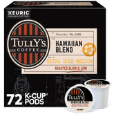 Tully's Hawaiian Blend K-Cup pods in a box for quick single-serve mornings.
