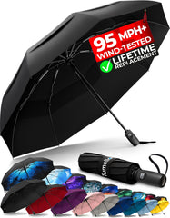 Tumella strongest windproof umbrella with vented canopy for gusty weather
