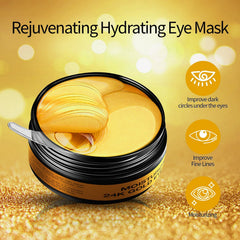 Tunbot eye mask 24K gold sheets close-up show luxurious particles.