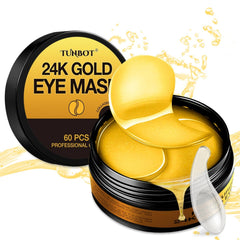 Tunbot 24K gold eye mask packaging for at-home spa use.