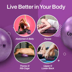 Tune Up Fitness Coregeous Ball for on-the-go self-care and breathing support.