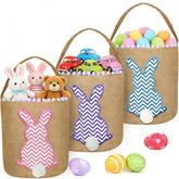 Turnmeon Easter baskets with striped bunny pattern ideal for joyful egg hunts