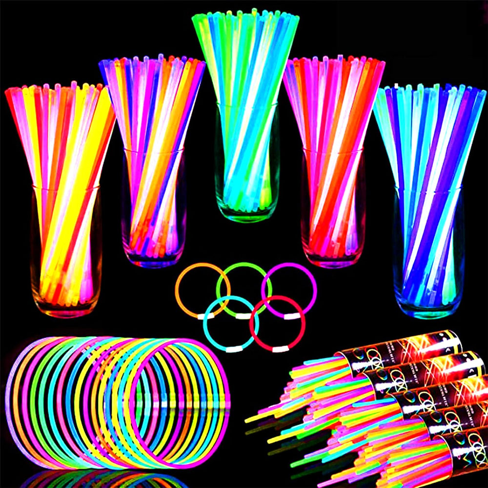 TURNMEON glow sticks 14-hour pack in multicolor display for extended night-time fun.