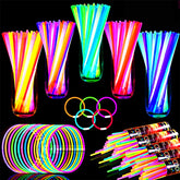 TURNMEON glow sticks 14-hour pack in multicolor display for extended night-time fun.