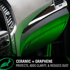 Turtle Wax Inside Job leather cleaning action targets tough stains on car seats.