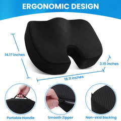 TushGuard cushion rests securely with a non-slip bottom on any chair