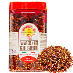 TuttoCalabria Calabrian crushed chili flakes, 250g jar, ideal for pantry seasoning.