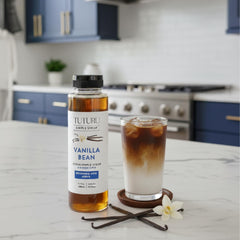 TUTURU Vanilla Bean Agave Syrup in a cocktail glass for flavor depth
