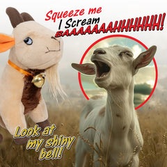 Twiddler Toys Screaming Goat Toy close-up, soft cuddly plush for squeezes