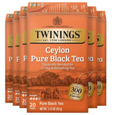 Twinings Ceylon Pure Black Tea bags, individually sealed for freshness and on-the-go brewing.