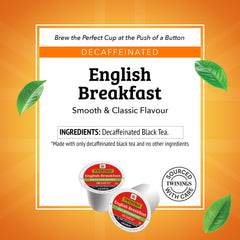 Brewing Twinings Decaffeinated English Breakfast K-Cup pods yields a consistent, full-bodied cup.