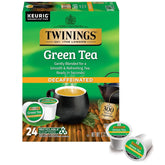 Twinings decaf green tea K-Cup pod close-up showing smooth flavor and inviting aroma