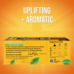Twinings Earl Grey with citrus bergamot aroma highlighting refreshing notes anytime.
