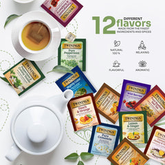 Twinings individually wrapped tea bags preserve freshness and aroma for everyday use.