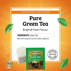Twinings Pure Green Tea cup steaming, showcasing a smooth, refreshing aroma.