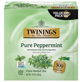 Twinings Pure Peppermint tea bag on table for a refreshing moment