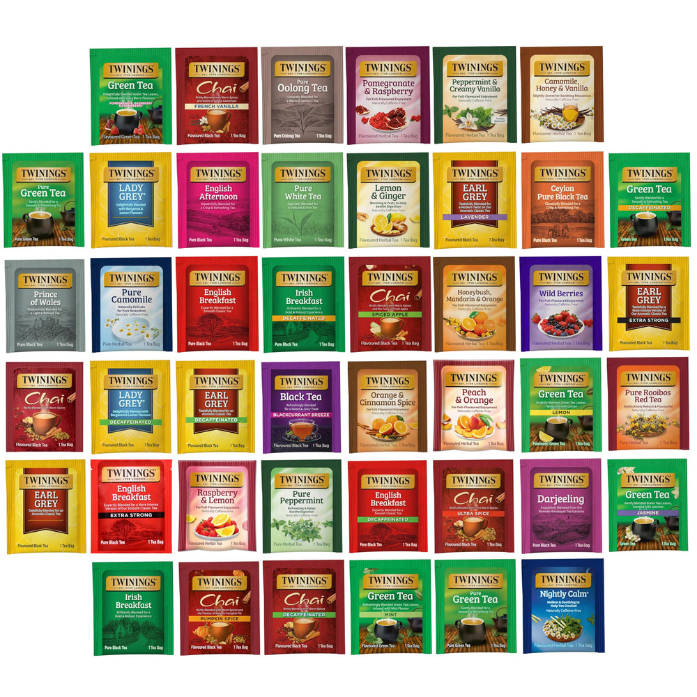 Twinings tea sampler box with 88 bags offering 44 flavours for variety