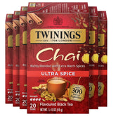 Twinings Ultra Spice Chai: individually-wrapped bags ensure fresh flavor on the go.