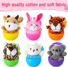 Twister.CK plush animals inside eggs ideal for gift exchanges and classroom prizes