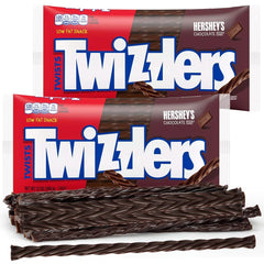 Twizzlers chocolate flavored twists serving bowl ready for family movie night