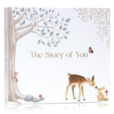 Two Little Dinos baby memory book cover showcases premium craftsmanship for lasting keepsakes.