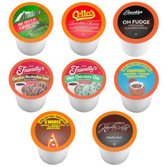 Two Rivers Coffee Chocolate Lovers Pods cups shown as a convenient single-serve option.