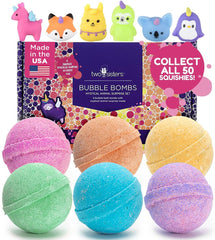 Two Sisters Mystical Bath Bombs six-pack in vibrant colors for kids bath time