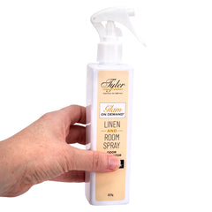 Tyler Candle Company High Maintenance clear bottle adds elegant home scenting.