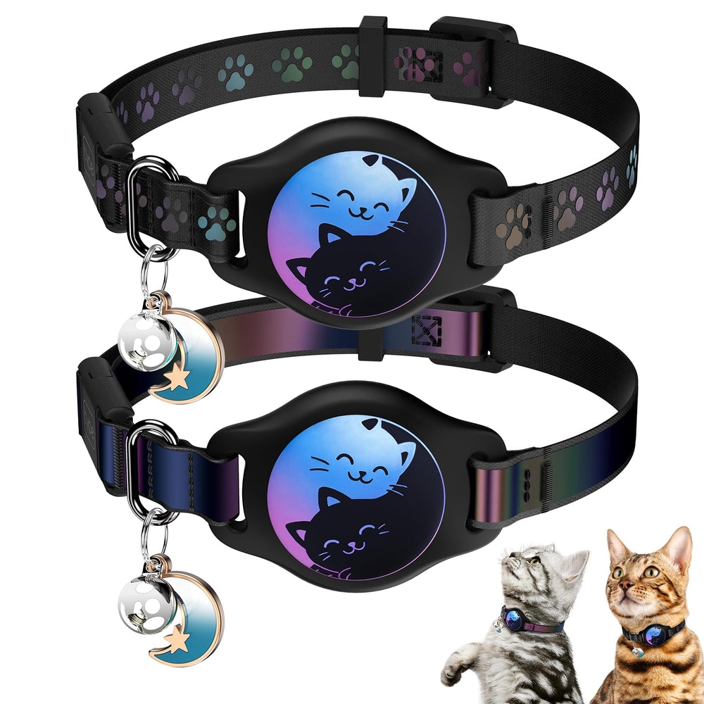 Typecase cat collar with Airtag holder—two-pack for easy tracking and safety.